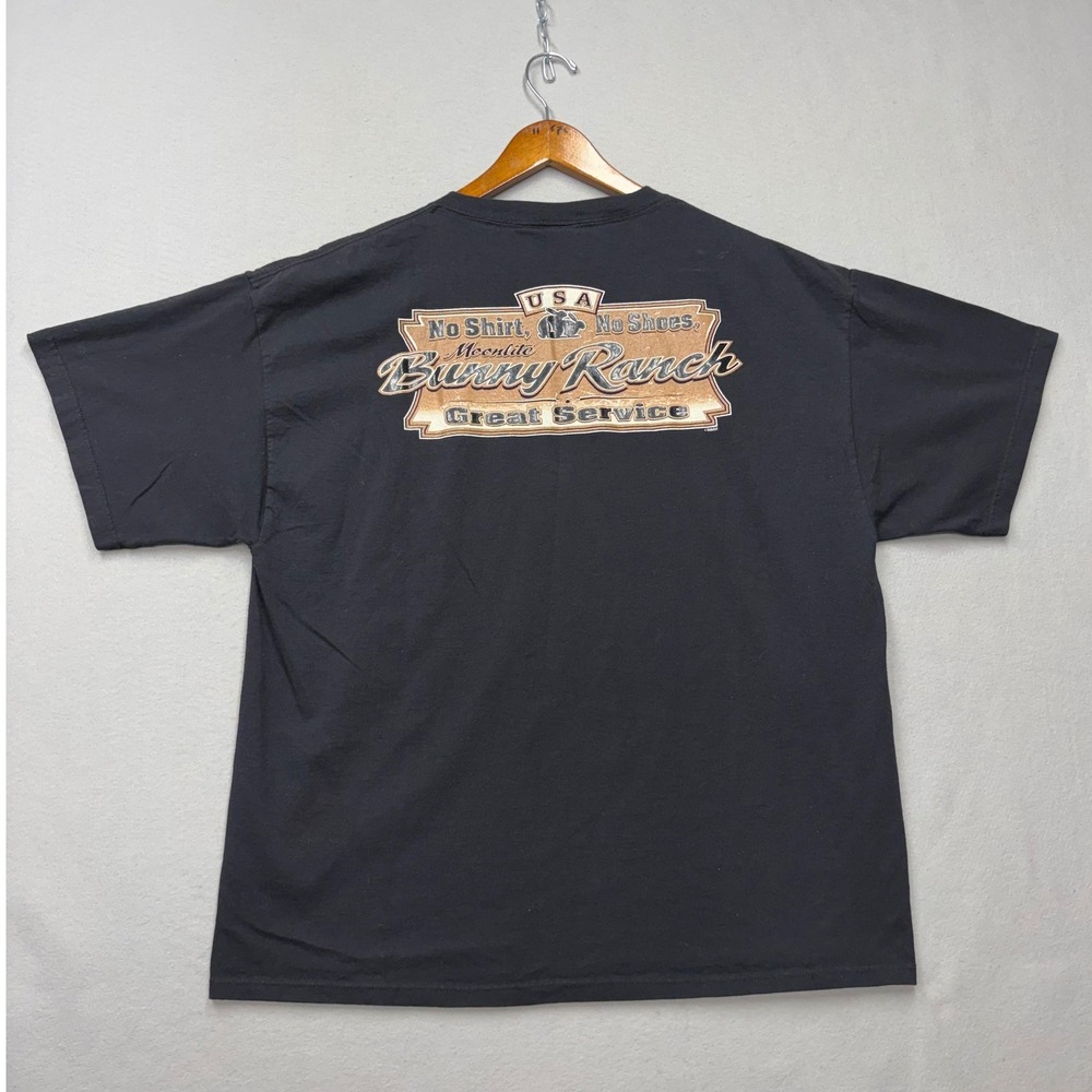 Delta T-Shirt Mens XL Black Moonlite Bunny Ranch Staff Y2K Graphic Tee
